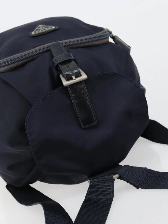 PRADA Backpack Nylon Navy Silver Auth bs34480 main image 13